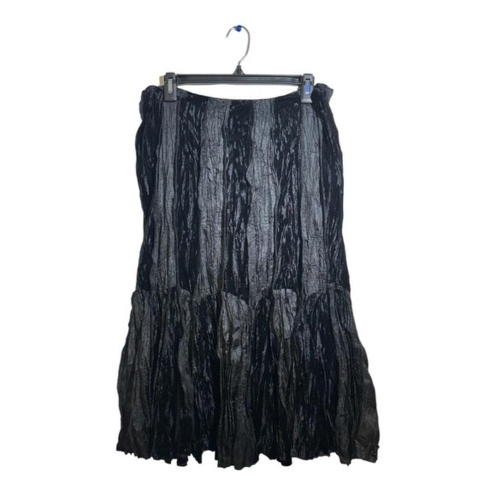 Katherine Barclay Womens Crushed Velvet Skirt Maxi Fit and Flare Goth Size M